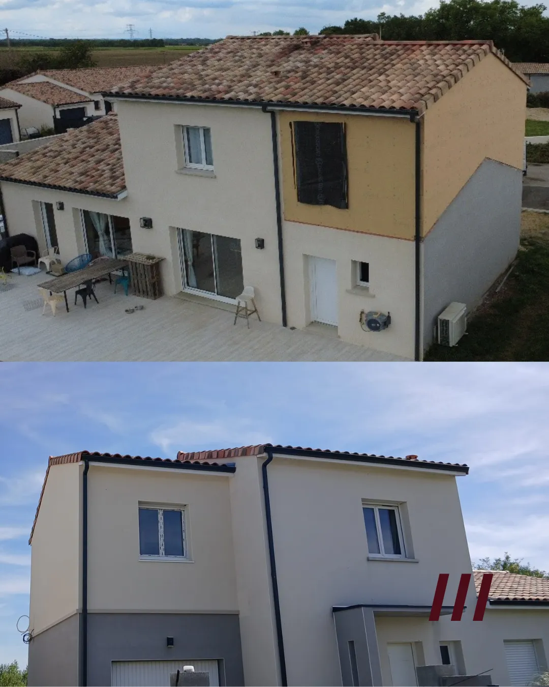 Avant / après : extension en ossature bois d'une maison